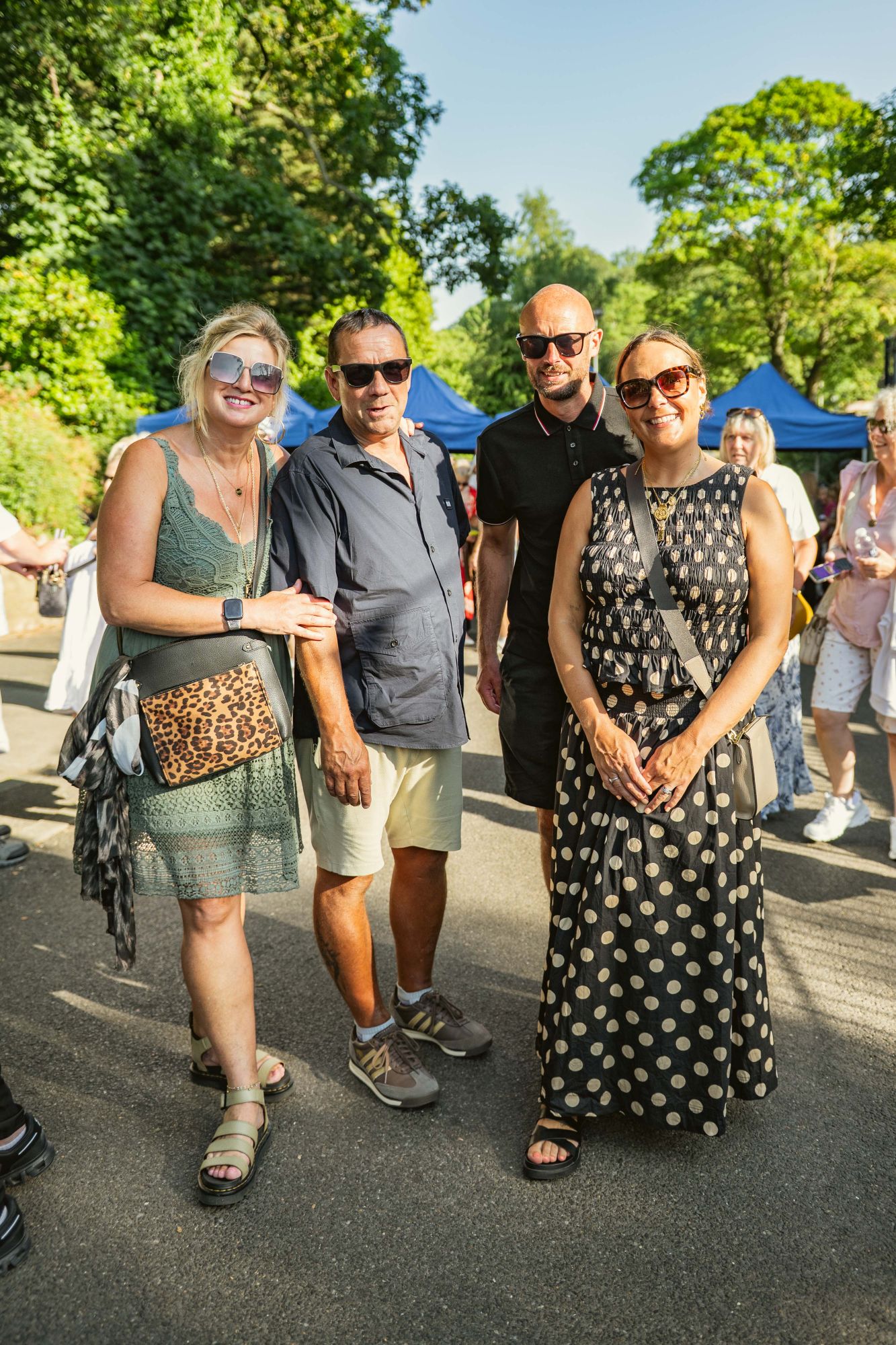 Group of people enjoying a sunny day at a Yorkshire festival