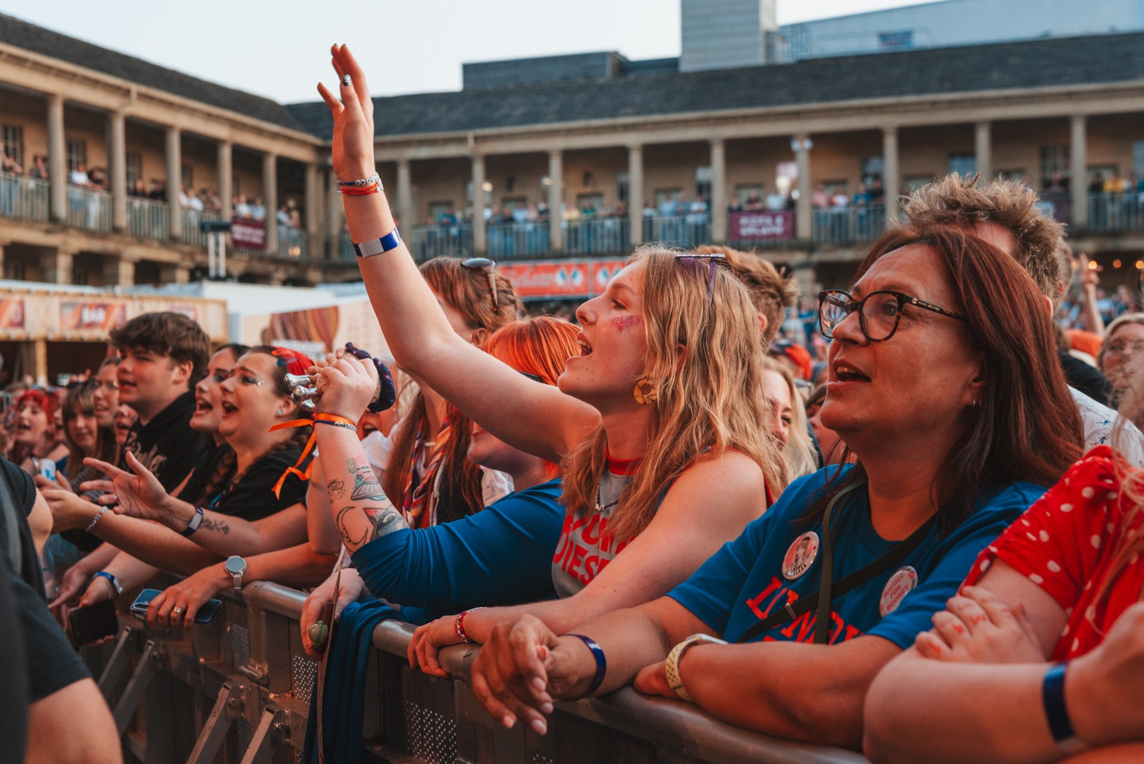 Crowd enjoying a live music event at Halifax Piece Hall
