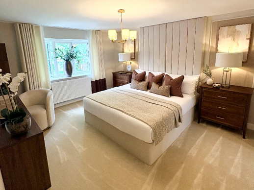 Luxurious hotel bedroom with king-size bed and modern decor