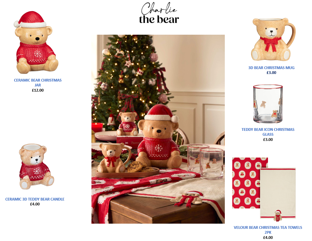 Festive dining table with teddy bear Christmas decorations