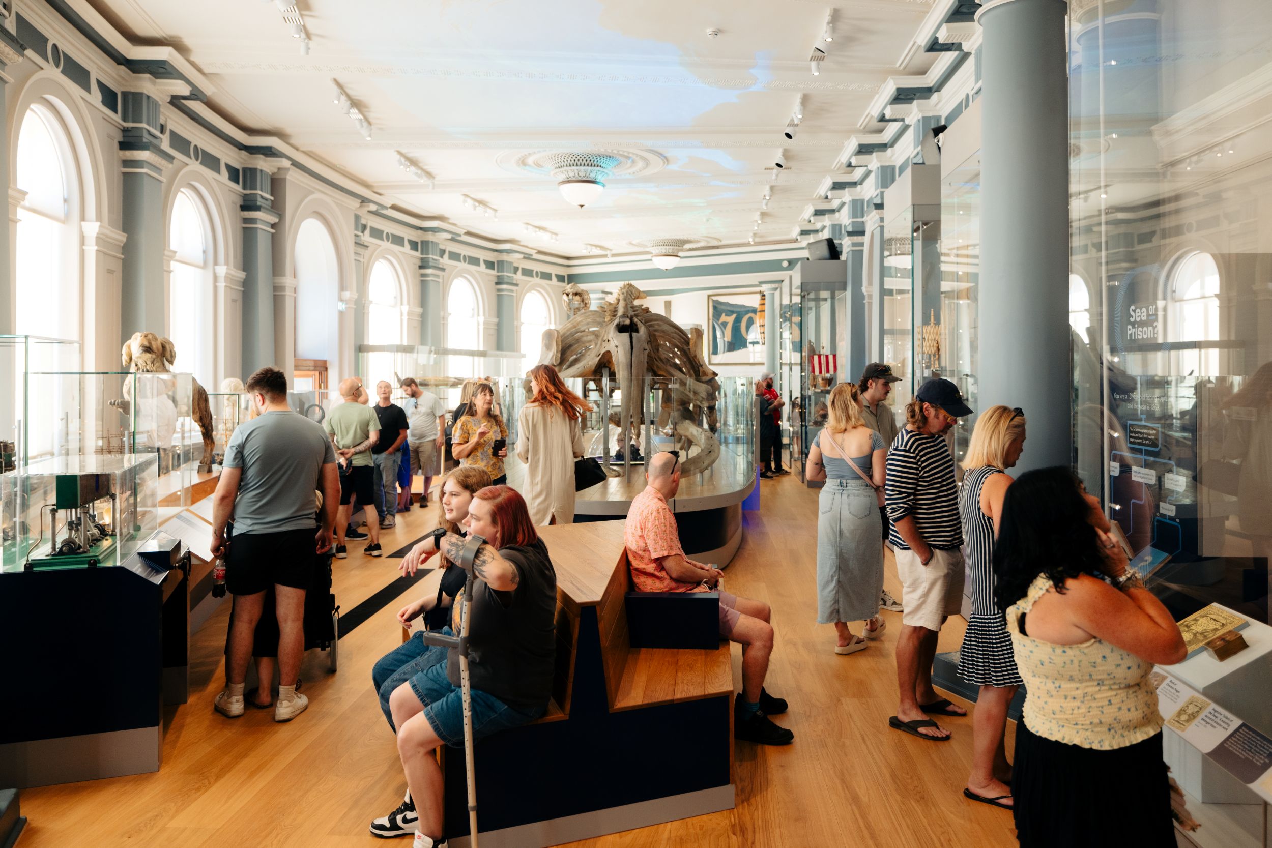 Visitors exploring exhibits in a historic Yorkshire museum