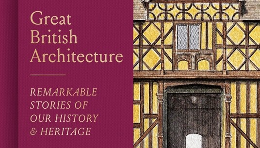 Great British architecture book cover with half-timbered house