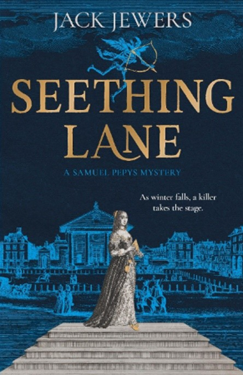 Historic book cover with medieval woman and cityscape