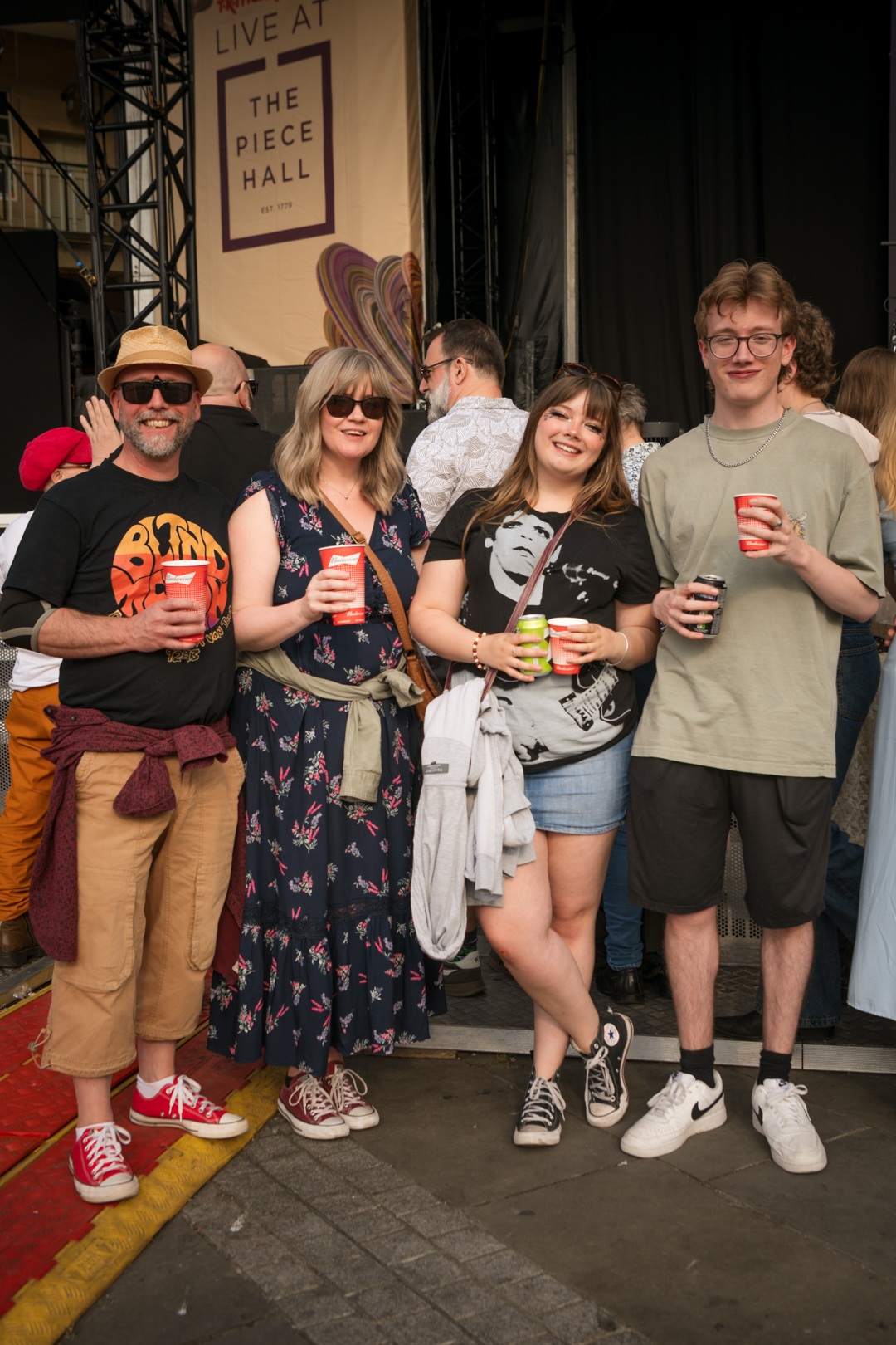 Group of people enjoying a festival at The Piece Hall