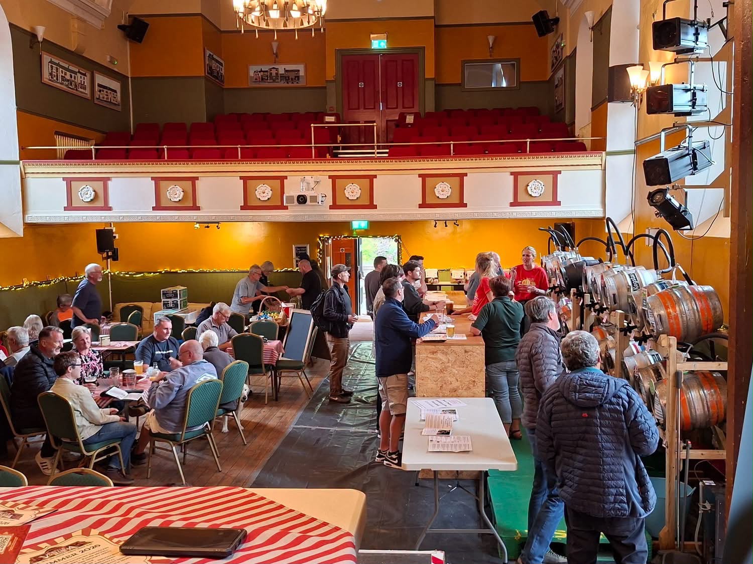 Historic theatre with people enjoying a beer festival event