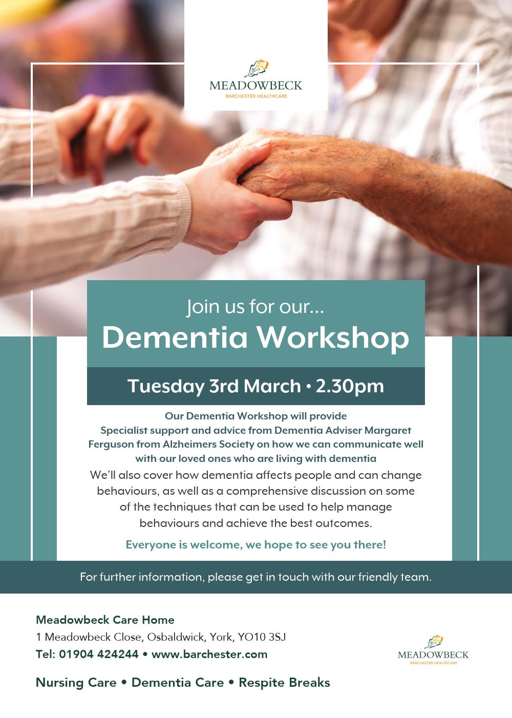 Local Care Home Hosts Free Understanding Dementia Talk