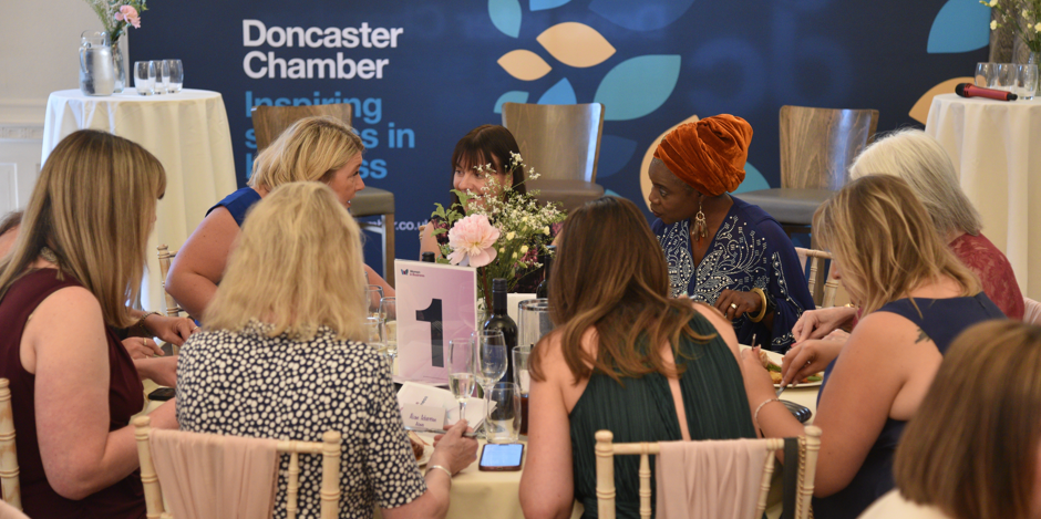 Women seated around table at Doncaster Chamber event