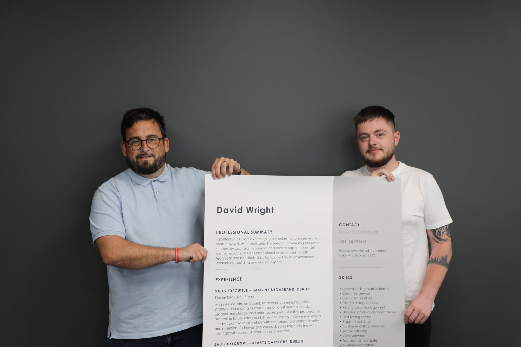 Printing Company Astonished by Mammoth A0 CV Poster for Job Application