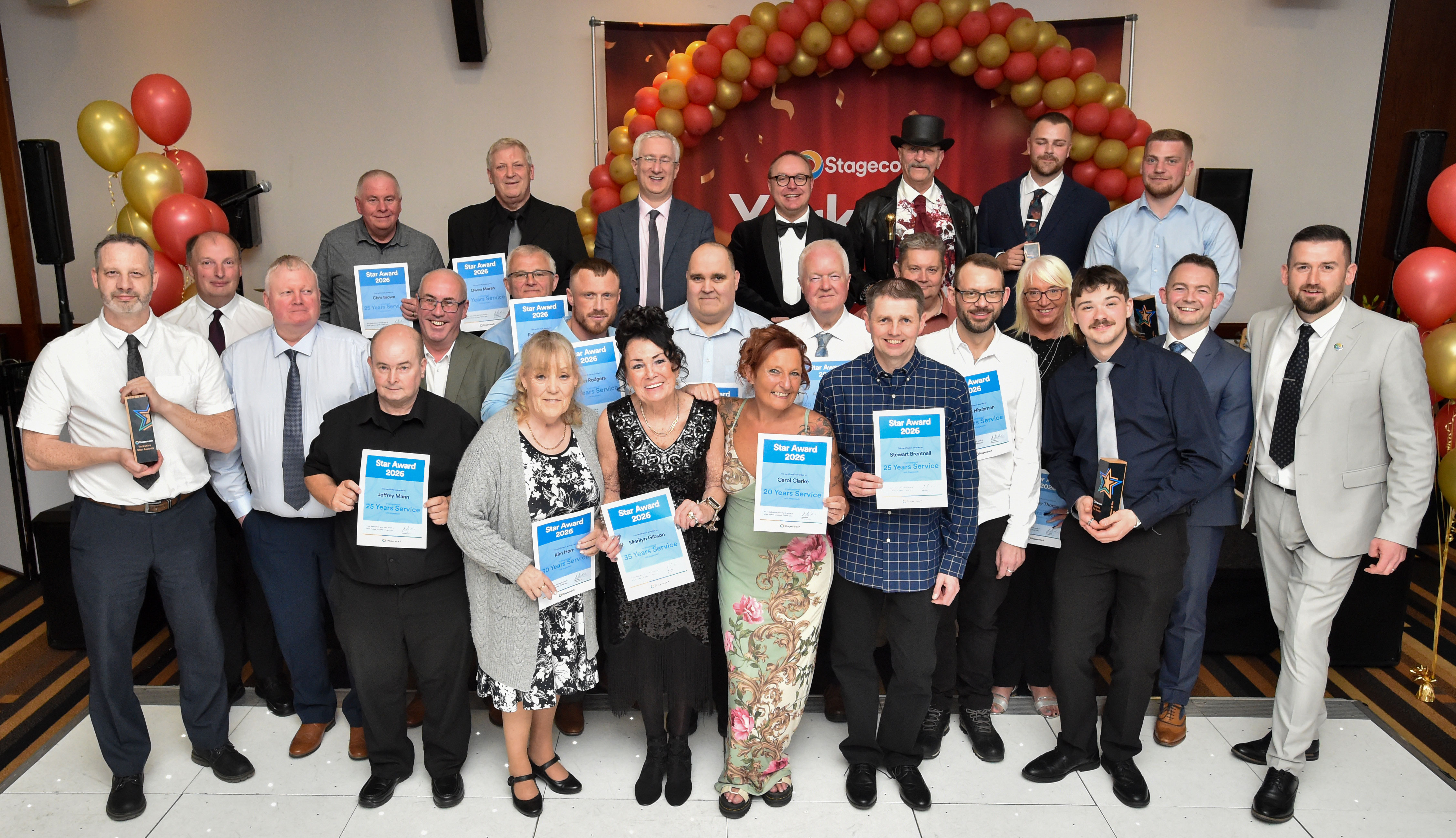 Stagecoach Yorkshire Celebrates Long Service of Bus Drivers and Engineers at Special Ceremony