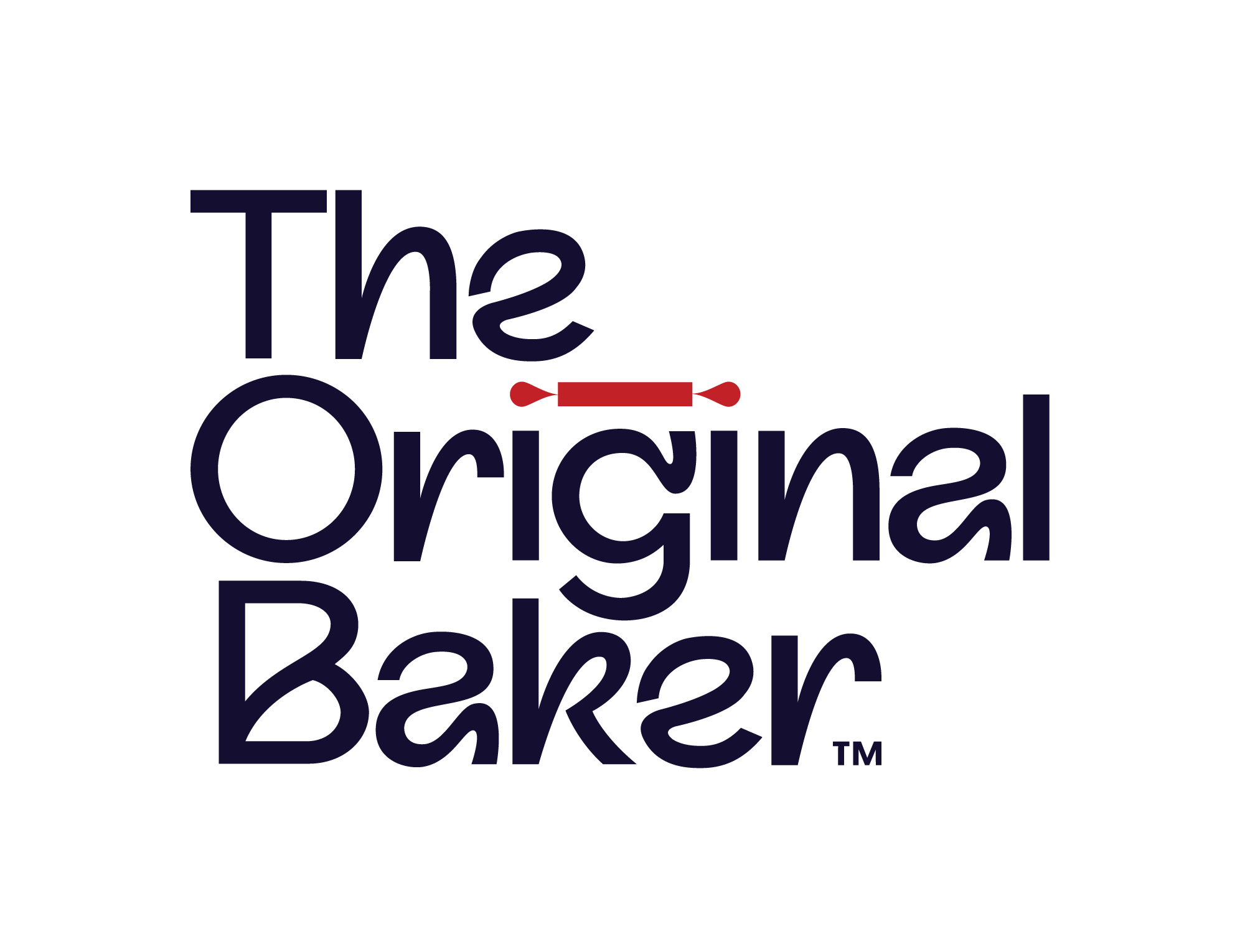 Logo with stylized text and rolling pin graphic