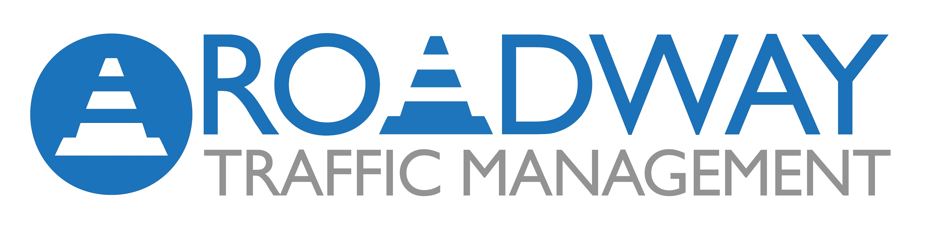 Logo for Roadway UK TM Ltd featuring a blue traffic cone and the text "Roadway Traffic Management."