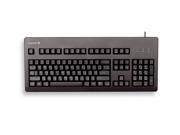 Corded black Cherry G80-3000 keyboard featuring black switches, QWERTY UK layout, and a sturdy design with a USB/PS2 connection.