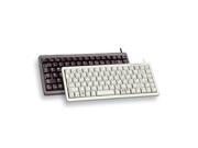 Compact Cherry G84-4100 keyboard in black, featuring a QWERTY UK layout, corded USB/PS2 connection, and a sleek, durable design with a minimalist aesthetic.