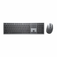 Dell Wireless Scissors Keyboard and Mouse Set in grey, featuring a sleek, low-profile design with soft-touch keys and a matching ergonomic mouse.