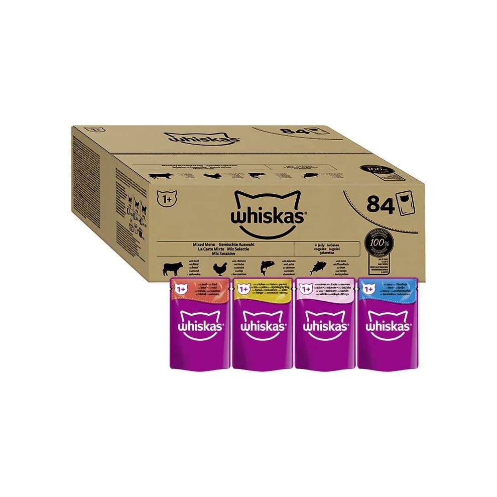 whiskas Whiskas 1+ Mixed Selection in Jelly 84x85g Pouches, Adult Cat Food