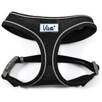 Black Ancol Viva mesh harness with adjustable straps and buckle, size 28-40cm, featuring a Viva logo patch.