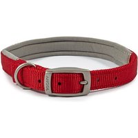 Red Ancol Viva Pad Buc dog collar, 39-48cm, with silver buckle and D-ring, padded interior for comfort.