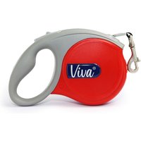 Red and gray Ancol Viva retractable dog lead with ergonomic handle and metal clip.