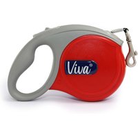 Red and gray Ancol Viva retractable dog lead with ergonomic handle and metal clip.