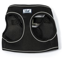 Black Ancol Viva Step In Harness with mesh fabric, reflective trim, and adjustable strap, size 41-47cm.