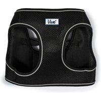 Black Ancol Viva Step In Harness with mesh fabric and reflective trim, size 46-54cm, featuring a Viva logo patch.