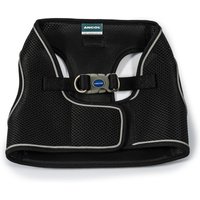 Black Ancol Viva Step In Harness with mesh fabric, reflective trim, and adjustable buckle, size 54-60cm.