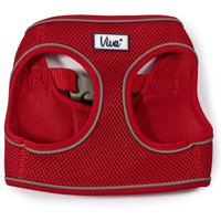 Red Ancol Viva Step In Harness with breathable mesh, adjustable straps, and reflective trim, size 41-47cm.