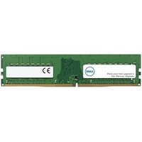 Green Dell DDR4 memory module with white labels, gold connectors, and black chips.