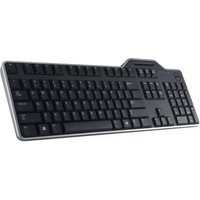 Black Dell Pro Smartcard Keyboard KB813 with UK QWERTY layout, integrated smartcard reader, and slim profile.