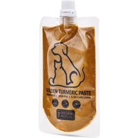Golden Paste Company turmeric paste for pets in a 100g pouch with a dog silhouette and resealable cap.