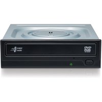 Black Hitachi-LG Super Multi DVD-Writer with front loading tray, LED indicator, and eject button.