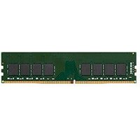 Kingston DDR4 memory module, green circuit board with black chips, gold connector edge.