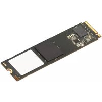 Black Lenovo 512GB M.2 PCIe Gen4 NVMe SSD with gold connector and visible microchips on a rectangular board.