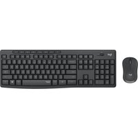 Black Logitech MK295 Silent Wireless keyboard and mouse combo with sleek design and quiet keys.