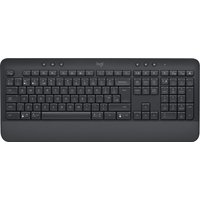 Black Logitech Signature MK650 keyboard with full layout, numeric keypad, and multimedia keys.