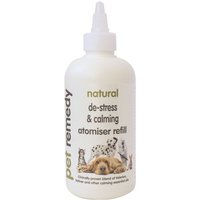 White Pet Remedy Atomiser Refill bottle with nozzle, featuring calming pet illustrations and green text.