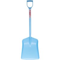 Sky blue Red Gorilla plastic shovel with D-handle and wide rectangular blade.