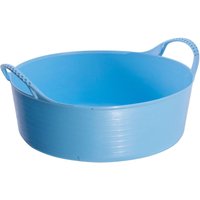 Sky blue shallow round tub with two flexible handles, textured surface, by Red Gorilla.