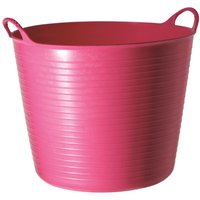 Pink flexible plastic tub with ribbed sides and two handles, small size by Red Gorilla.