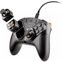 Black Thrustmaster Eswap X2 Pro Controller with modular buttons, USB cable, and textured grips for PC and Xbox consoles.