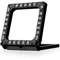 Black Thrustmaster MFD Cougar Pack joystick with 20 programmable buttons and square frame on a sturdy base.