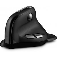 Black Urban Factory ERGO Max vertical mouse with ergonomic design, two side buttons, and wireless connectivity options.