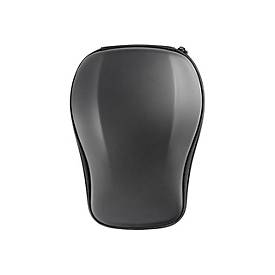 Hard shell equipment case in black with a sleek, curved design and a zip closure, ideal for protecting devices during transport.