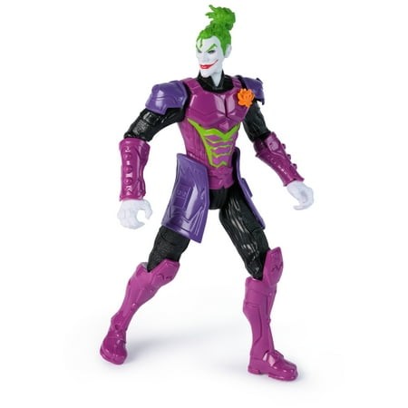 30cm Joker figure from DC Comics, featuring vibrant purple and green colors, a menacing grin, armored suit, and a unique ninja-inspired design with detailed textures.