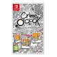 Colorful game box featuring "Crime OClock - Switch" by MERGE GAMES, with playful illustrations and a mix of yellow, black, and white design elements.