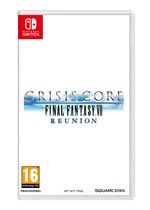 Crisis Core - Final Fantasy VII - Reunion for Switch features a white case with a blue and silver logo, displaying the title prominently at the center.