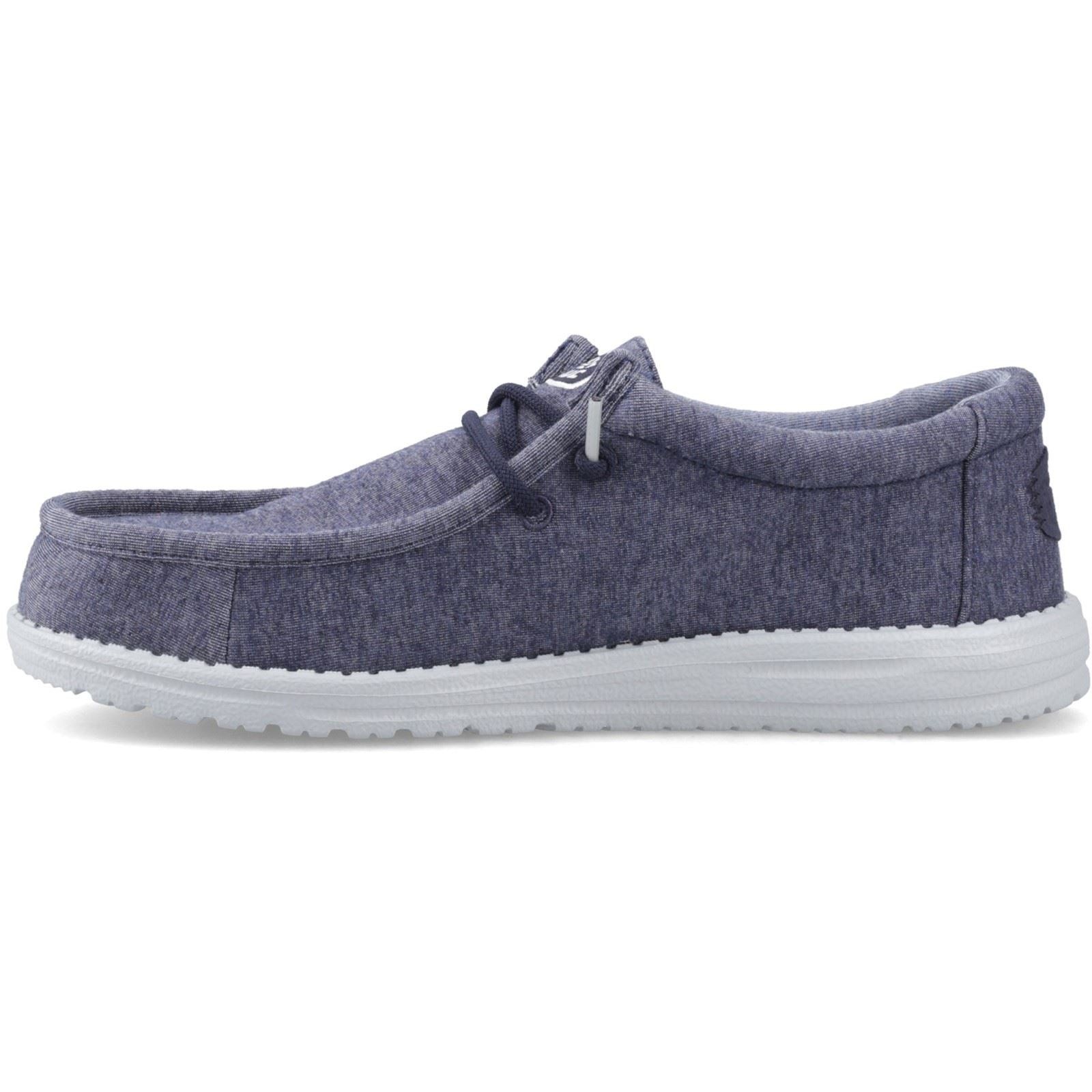 HEYDUDE Wally Stretch Jersey Cotton Men's Navy Moccasins Shoes - image 4
