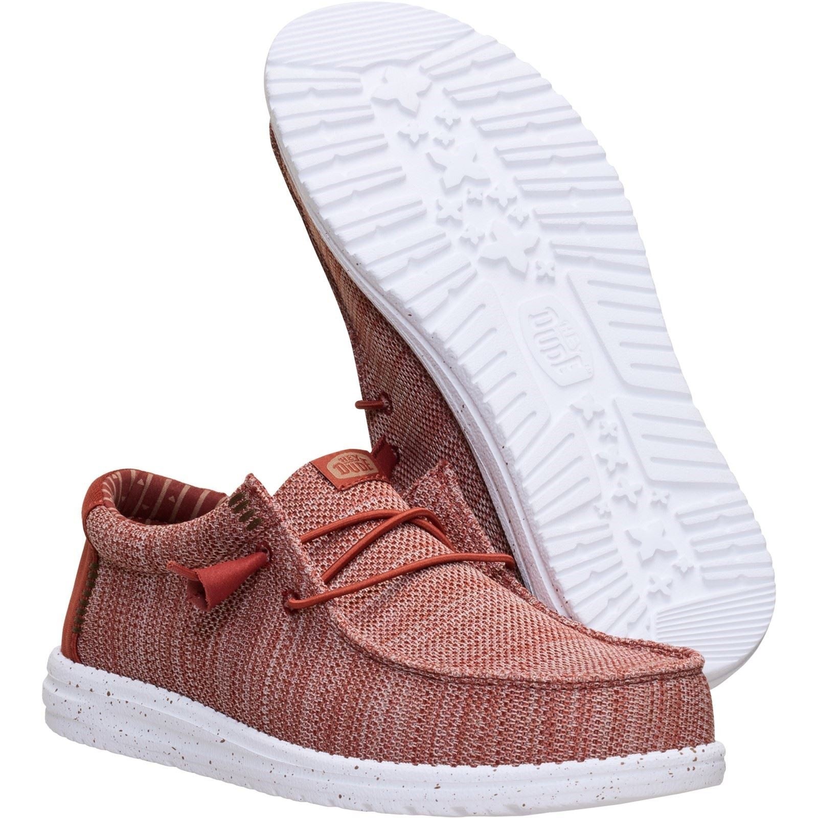 HEYDUDE Wally Stretch Sox Polyester Men's Burnt Red/Multi Loafers - image 3