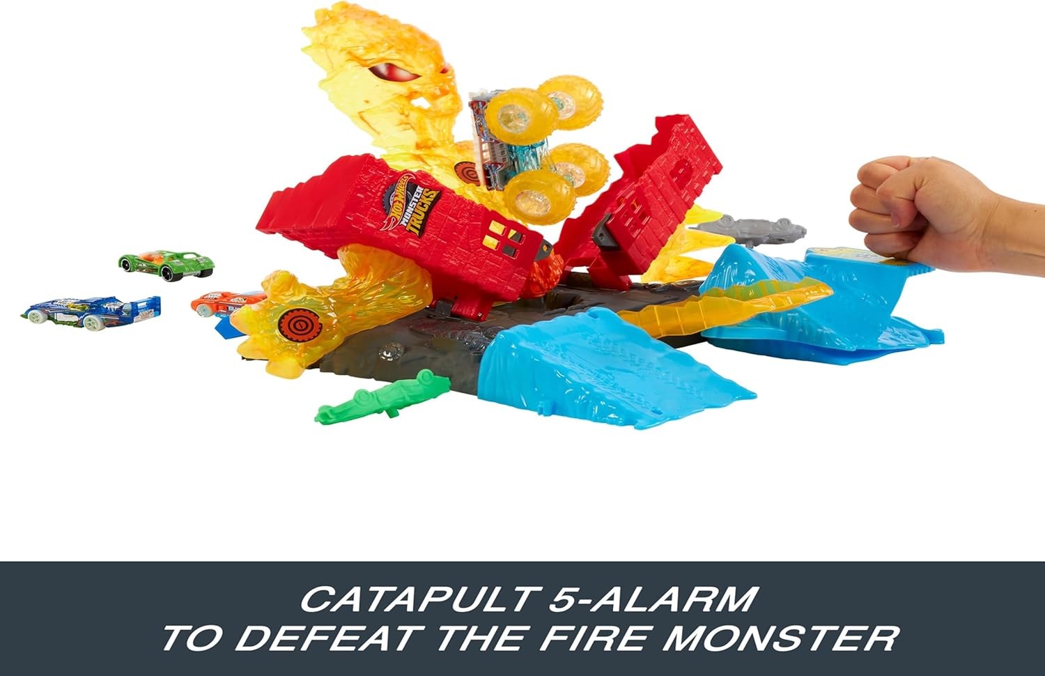 Hot Wheels Monster Trucks Power Smashers Torch Tower Takedown Playset - image 2