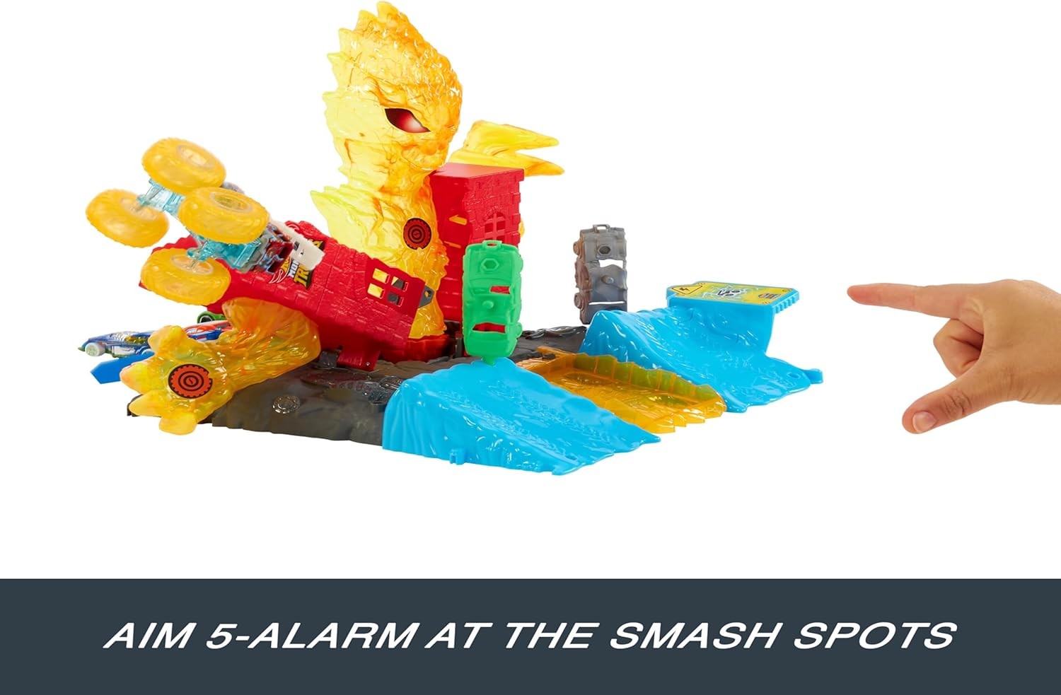 Hot Wheels Monster Trucks Power Smashers Torch Tower Takedown Playset - image 3